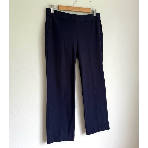 Eileen Fisher • Washable Stretch Crepe Ankle Pant in Navy Blue - Picture 4 of 7